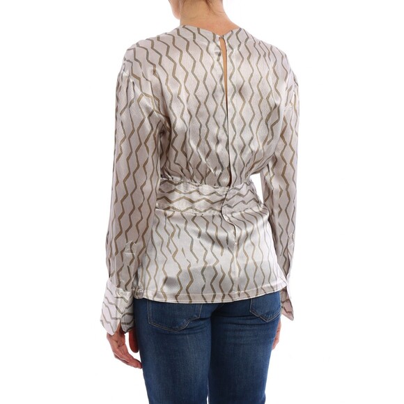 Isabel Marant Siasi 100% Silk Blouse in Beige Bohemian Chic Long Sleeve Size 42 - Picture 5 of 15